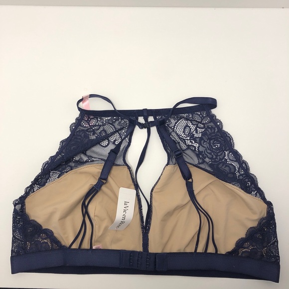 NWT La Vie En Rose Lace Bralette - Blue Size XL - Picture 3 of 4